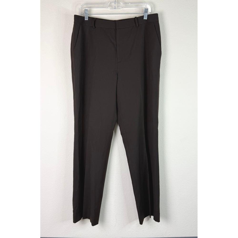 Lauren Ralph Lauren Pants Womens 12 Brown Wool Blend Straight Leg Dress Trousers